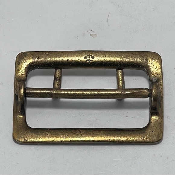 Vintage Sam Brown Police Brass Double Bar Belt Buckle With Anchor Stamp - Picture 5 of 5